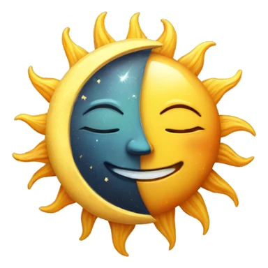 Sun and moon, planets  sticker