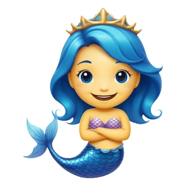 Cute mermaid smiley emoji  sticker