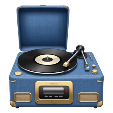 Denim record player sticker
