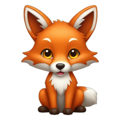 Fox with heart in hand sticker