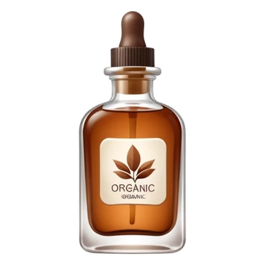 Organic cosmetic in a cristal brown bottle sticker