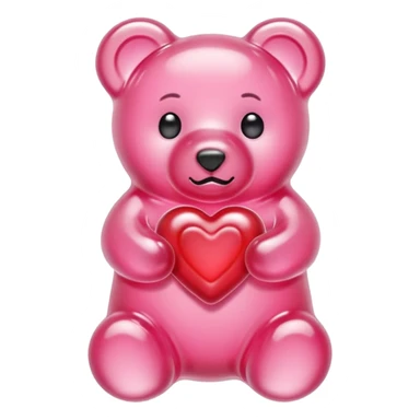 transparent pink gummy bear heart pink pastel  sticker