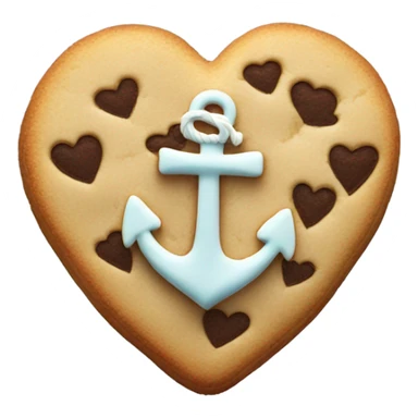 cookie heart with anchor sticker