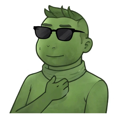 A man with this hands crossed over his neck  sticker