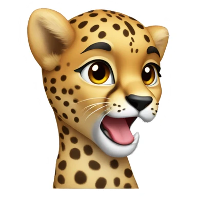 Cheetah with a Christmas gift sticker