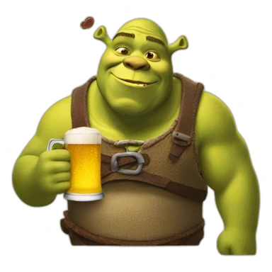 Shrek drinking a beer sticker