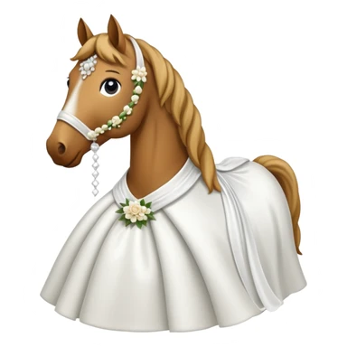 horse with a wedding dress sticker