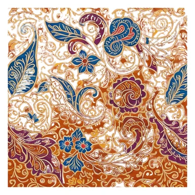 Cinematic Realistic Indonesian Batik Emoji, depicted as a richly patterned textile with intricate colorful designs, rendered with vivid textures and dynamic cultural lighting that captures its artistic heritage. sticker