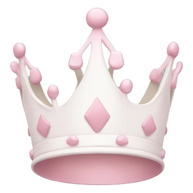 White and pastel pink crown sticker