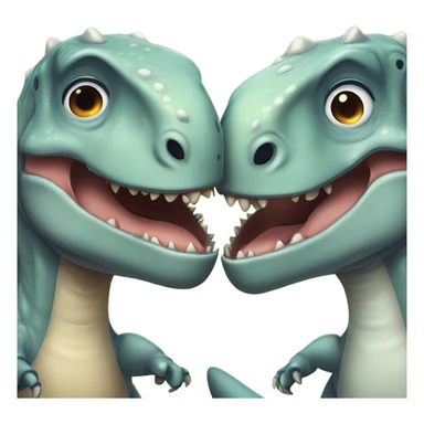 Dinosaurs kissing sticker