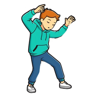 person hitting the dab sticker