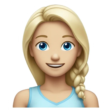 smiling girl with blue eyes sticker