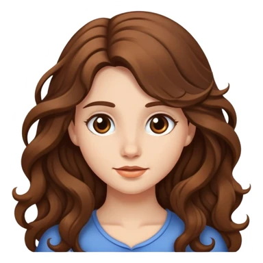 girl with long wavy brown hair and fair skin sticker