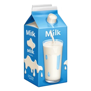 blue and white milk carton with milk label sticker