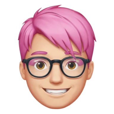 pink haired guy with glasssess sticker