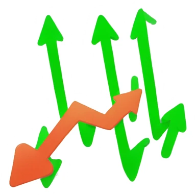 green arrow graph trending down sticker
