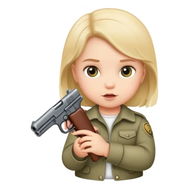 Baby girl holding a gun sticker