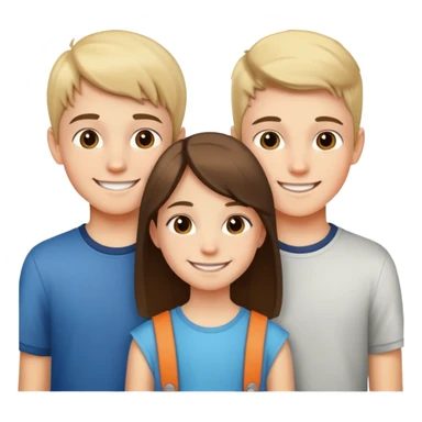 two teenage boys standing next to a 10-year-old girl, siblings sticker