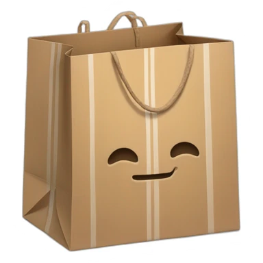Cardboard bag with white stripes sticker