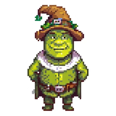 Shrek wearing a hat sticker