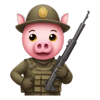 pig soldier sticker