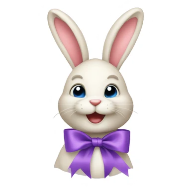 Easter bunny with ribbon sticker