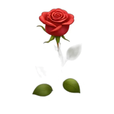 Red rose with gold stem sticker