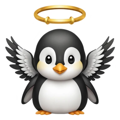 penguin angel sticker