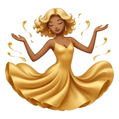 Golden liquid around the dancing hands sticker