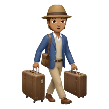 male strolling travel suitcase traveling sticker