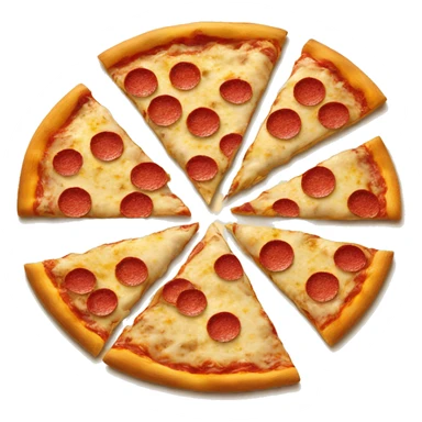 Pizza divided into 8 parts sticker