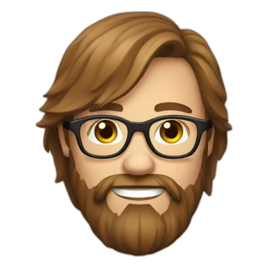 Scandinavian with long brown hair a beard and glasses sticker
