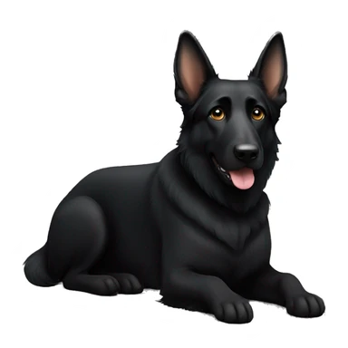 Black German shepherd dog  sticker