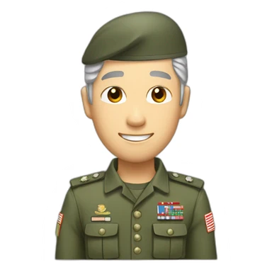 Taiwanese guy gray hair where soldier uniform thumb up sticker
