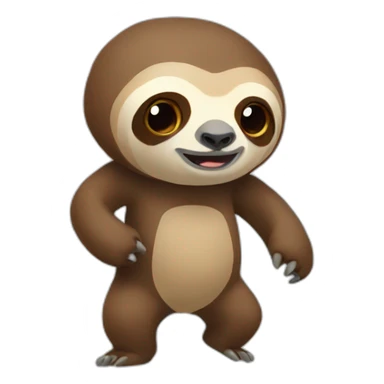 wobbly-armed sloth sticker