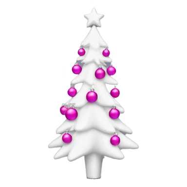  white Christmas tree with pink baubles sticker