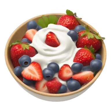 fruit yogurt bowl with strawberries and grapes sticker