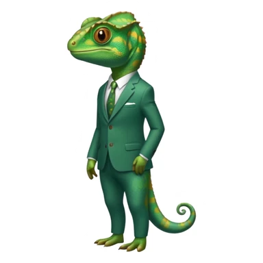 A chameleon in formal clothes sticker