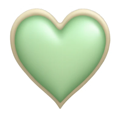 Pastel green-beige heart sticker