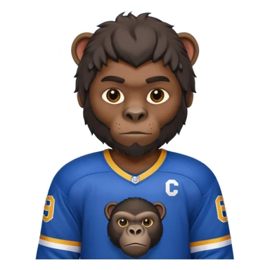 A panther with a gorilla with a hockey player sticker