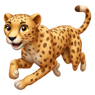 cheetah running add heart sticker