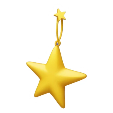 yellow star hanging from yellow crescent moon sticker