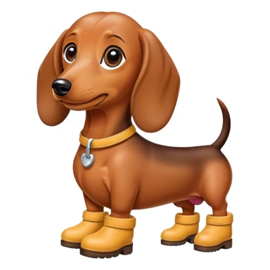 Dachshund wearing uggs Boots  sticker