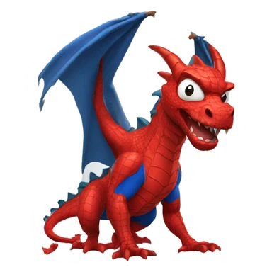 Dragon in a spider-man suit sticker