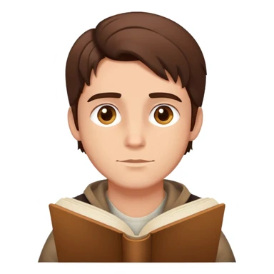 Brunet Hair Hazel Eyes man sitting criss cross ready for story time sticker