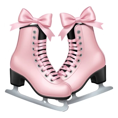 two pastel pink ice skates with bows sticker