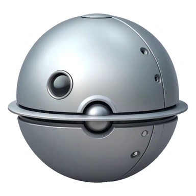 a simple, spherical spaceship shaped like a ball, with a smooth surface and minimalistic details. Use a plain background. sticker