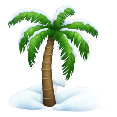 snow covered palm tree sticker