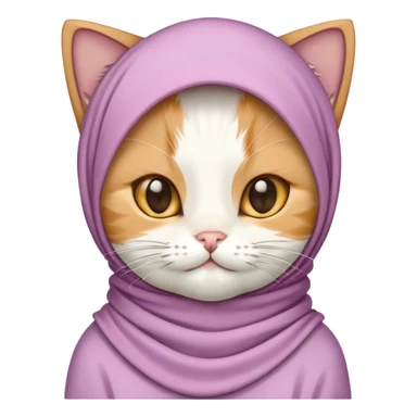 Kitten wearing a hijab sticker