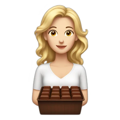 white women thinking about chocolate sticker